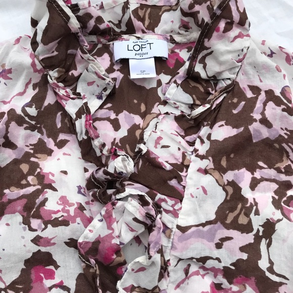 Ann Taylor Loft flower sleeveless blouse size SP - Picture 2 of 5